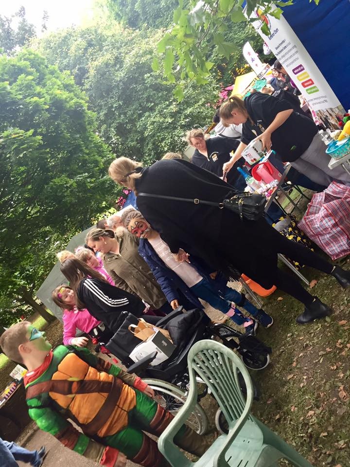 People at our stall at rotherham Show buying tombola tockets