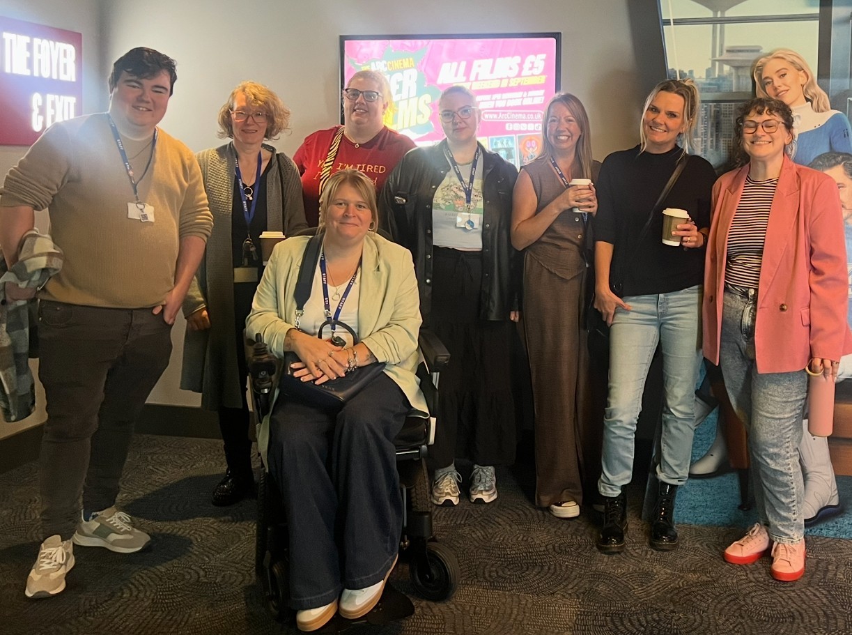 Picture of 8 RPFL team members attending the screening at ARC cinema Rotherham