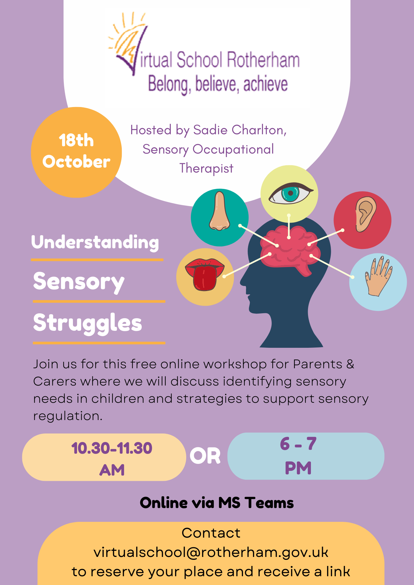 October workshop 10am to 11.30am or 6pm to 7pm