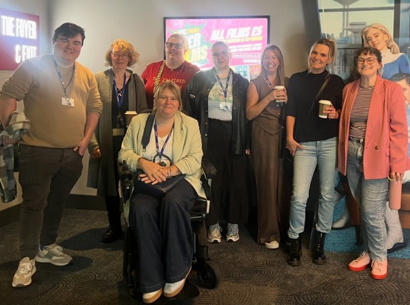 Picture of 8 RPFL team members attending the screening at ARC cinema Rotherham